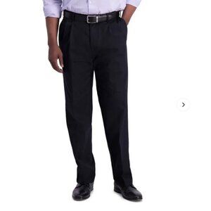 Haggar Pleated Classic Iron Free Premium Khaki Stretch Twill size 42Wx29L NWT